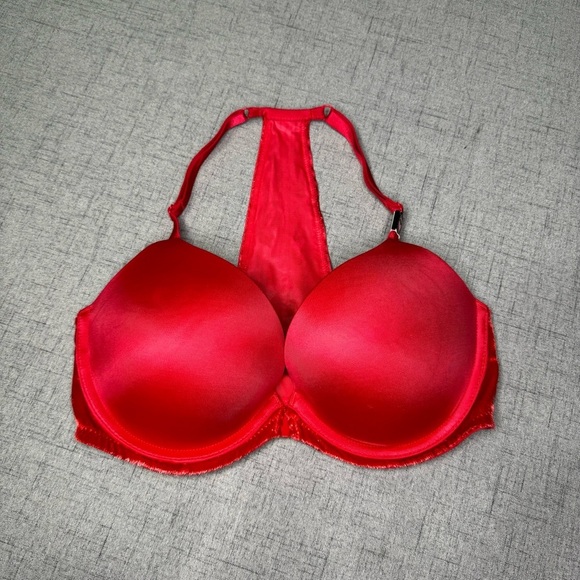 Victoria’s Secret Very Sexy Front Close Push Up Bra Red Velvet Trim Racerback - Picture 5 of 9